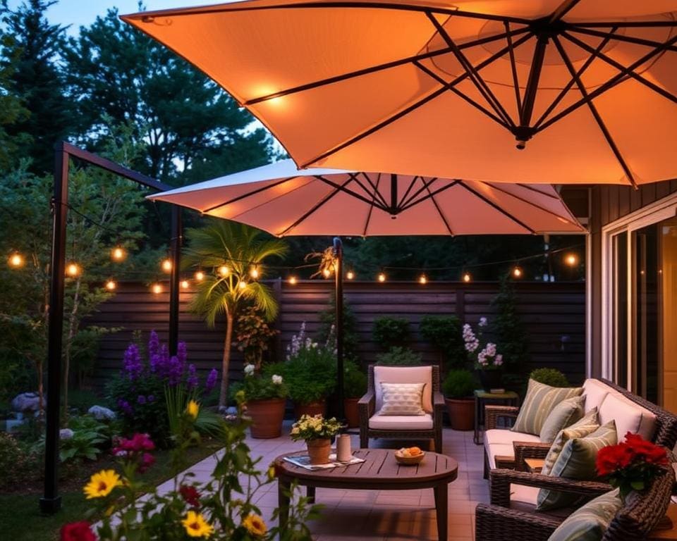 Tuinparasol met led-verlichting: Genieten van lange zomeravonden