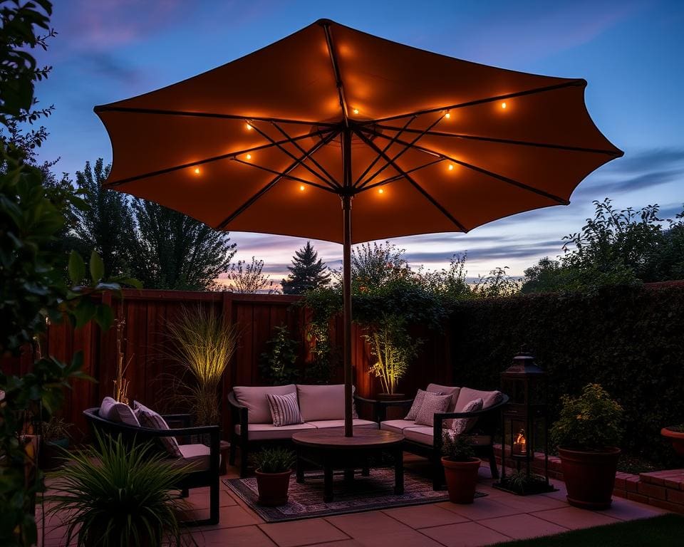 tuinparasol met led-verlichting