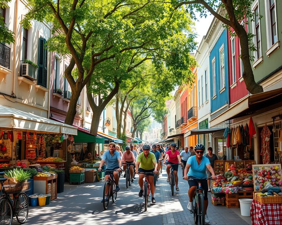 Stadsfietstocht door sfeervolle straten en levendige markten